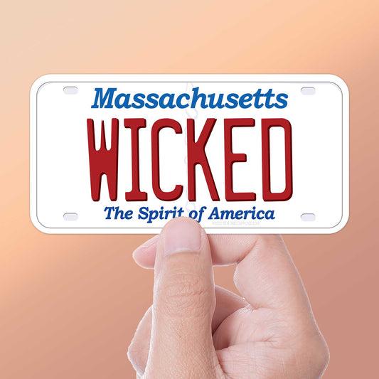 Wicked Massachusetts License Plate Sticker