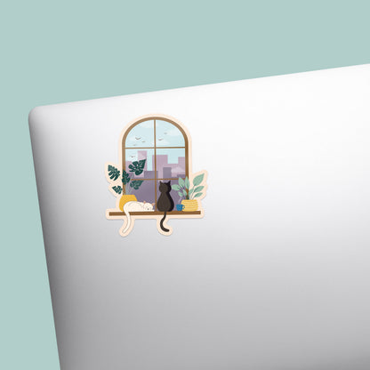 Plants & Window Cats Sticker