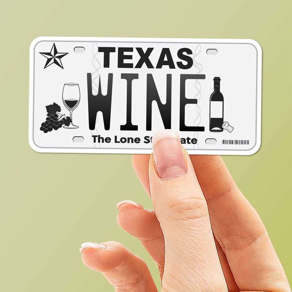 Texas Wine Country License Plate Sticker