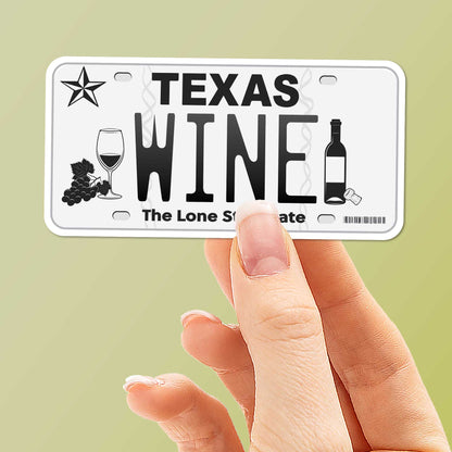 Texas Wine Country License Plate Sticker
