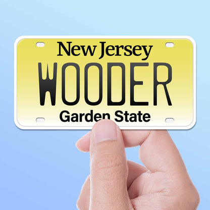 Wooder NJ License Plate Sticker