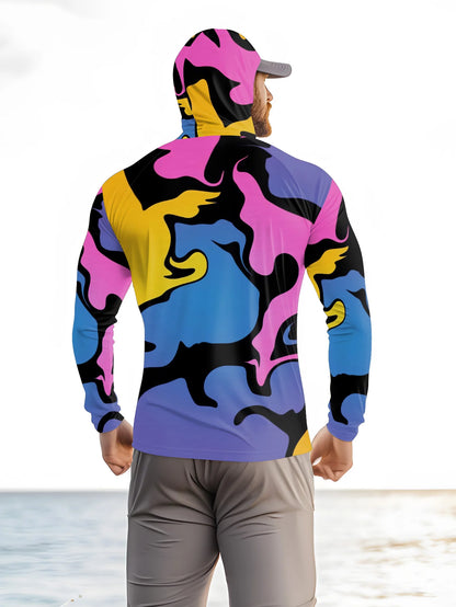 Fishing hooded sweatshirt men's long-sleeved sun protection shirt hunting sport shirt sun protection shirt fishing beach top