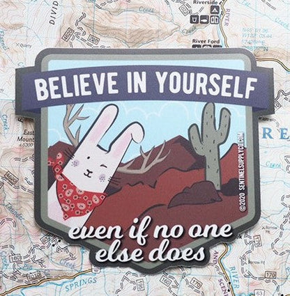 Jackalope Believe in Yourself Desert Sticker