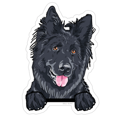 Black German Shepherd Sticker