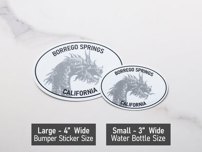 Borrego Springs Dragon White Oval Bumper Sticker