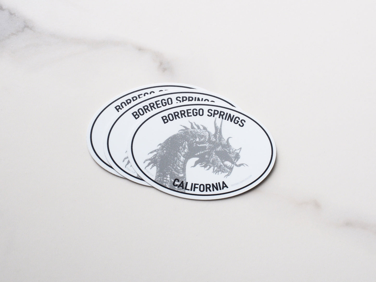 Borrego Springs Dragon White Oval Bumper Sticker