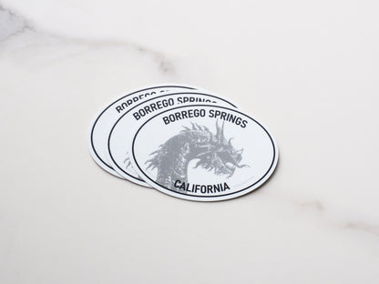 Borrego Springs Dragon White Oval Bumper Sticker