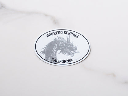 Borrego Springs Dragon White Oval Bumper Sticker
