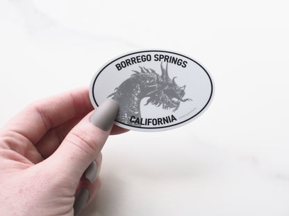 Borrego Springs Dragon White Oval Bumper Sticker