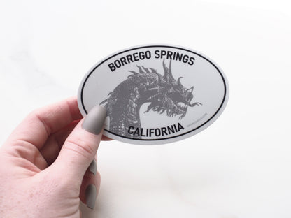 Borrego Springs Dragon White Oval Bumper Sticker