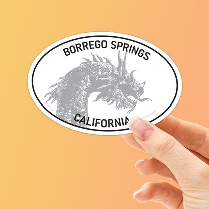 Borrego Springs Dragon White Oval Bumper Sticker
