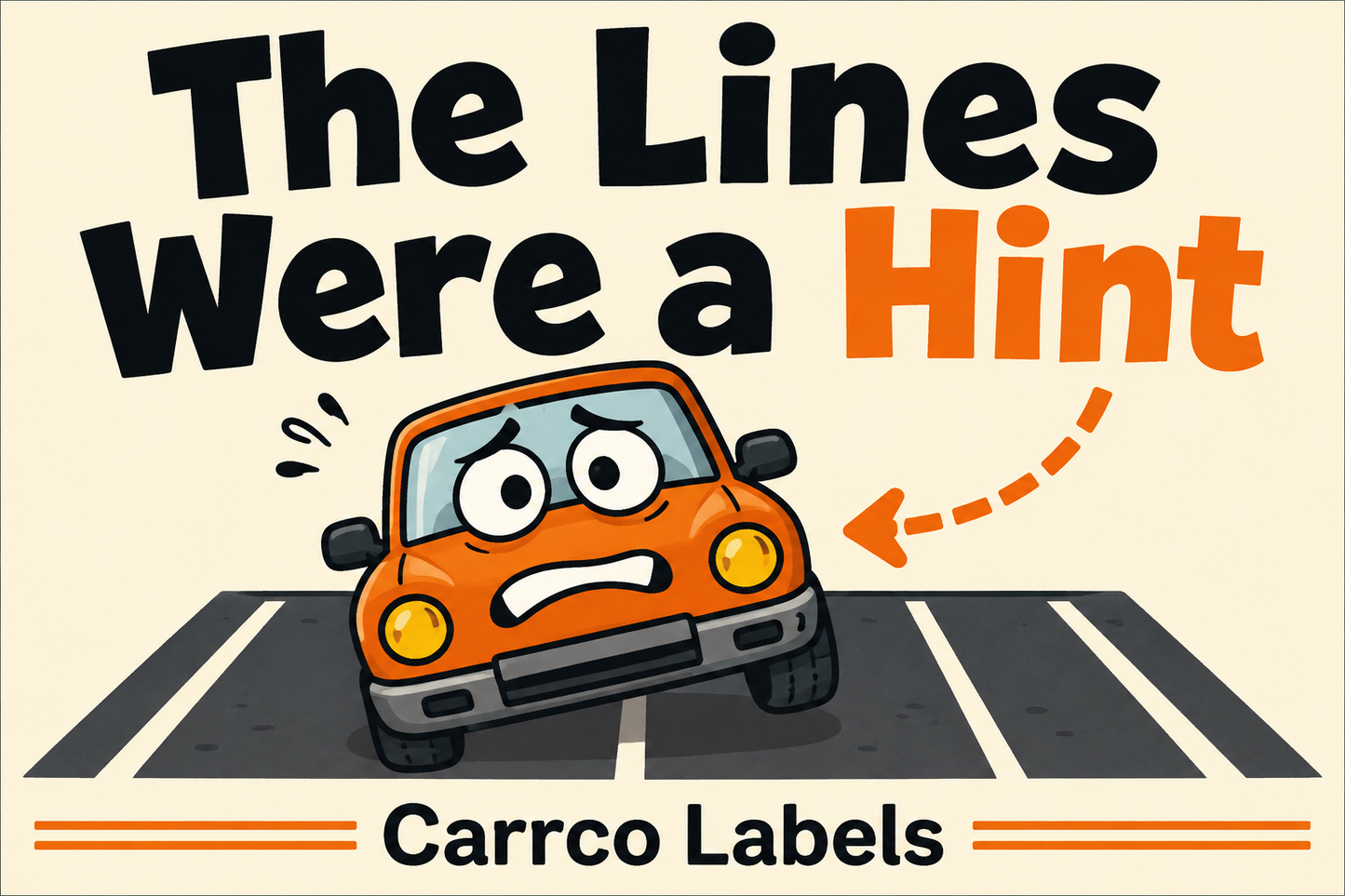 The Lines Were a Hint — illustrated rectangular Carrco sticker.