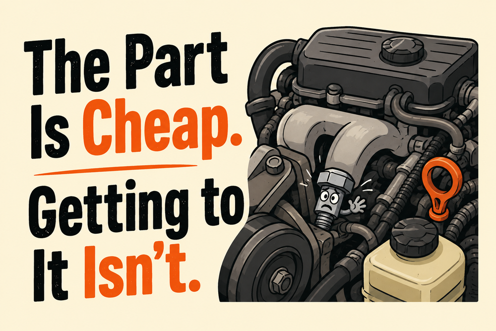The Part Is Cheap. Getting to It Isn't. Sticker | 10-Pack
