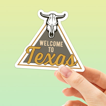 Welcome to Texas Cattle Skull Sticker