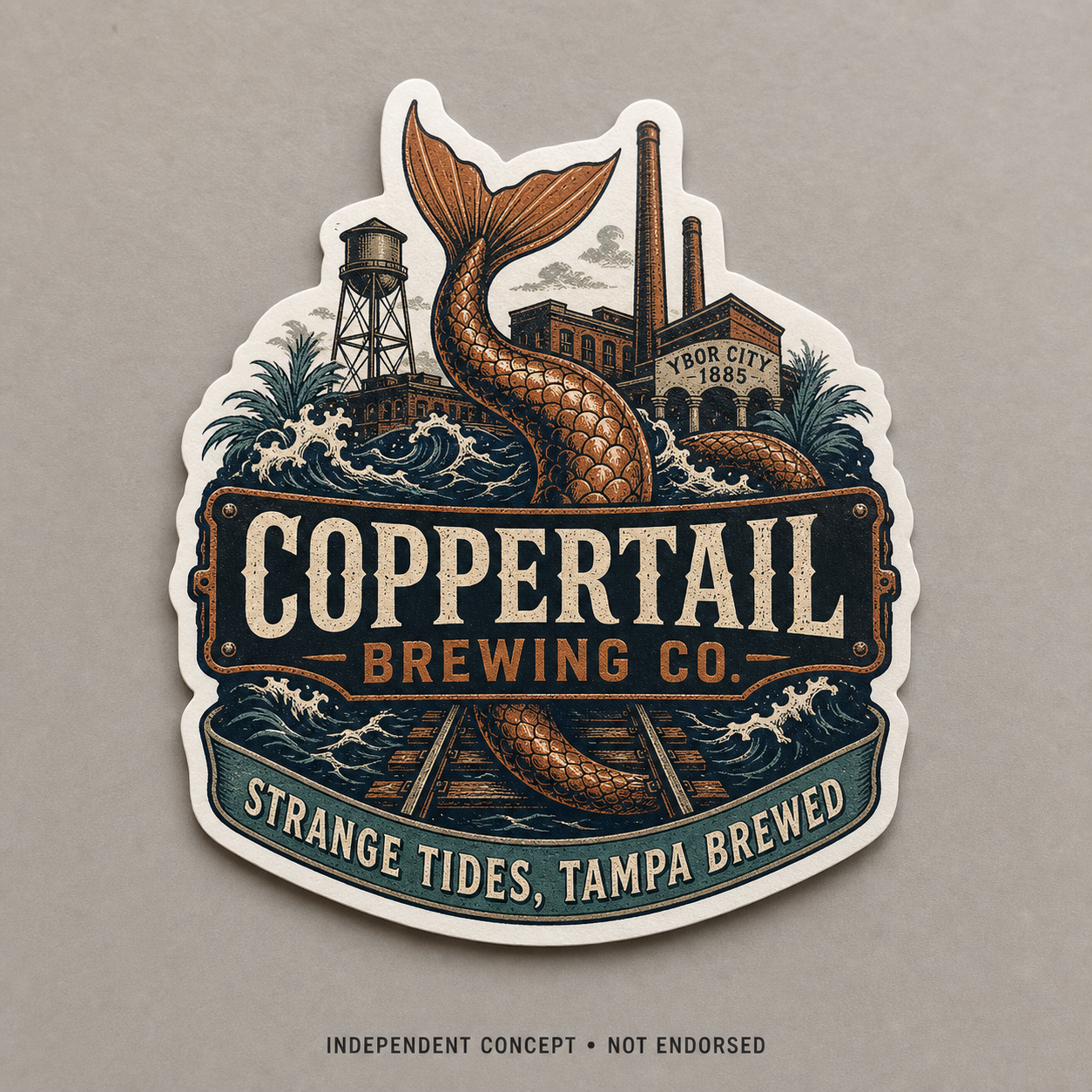 Independent unendorsed Coppertail Brewing Co. Strange Tides sticker concept