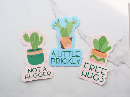 Not a Hugger Cute Cactus Sticker