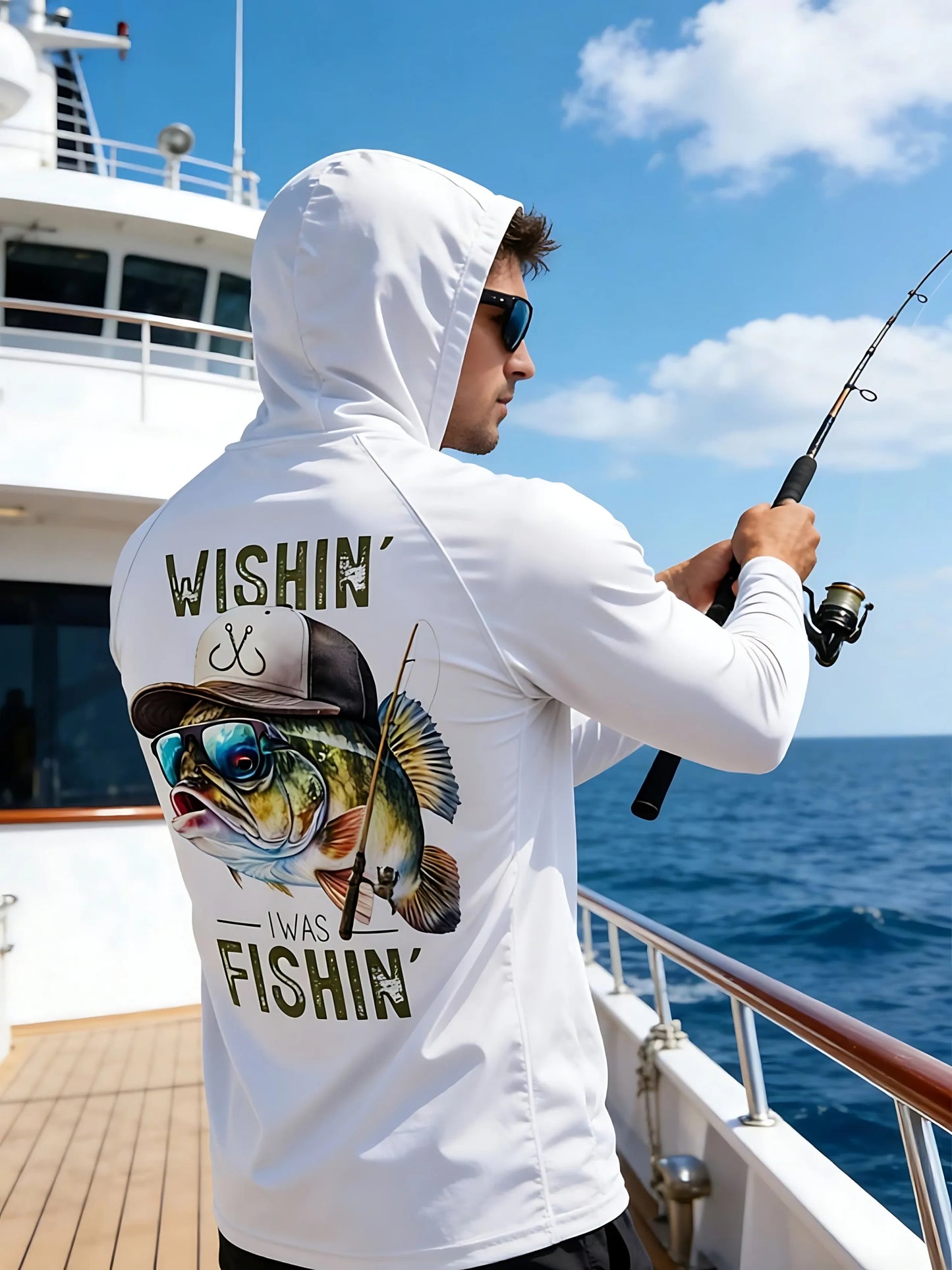 2026 New Model UV-Resistant Fishing Shirt with Long Sleeves and Hooded Collar - UV-Resistant Fishing Mask Clothing