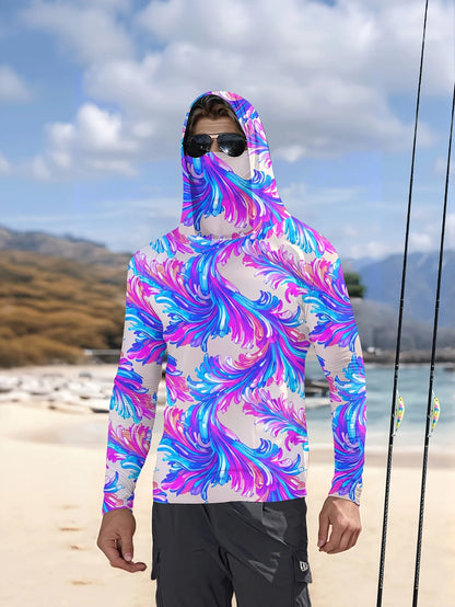 Men Hood Fishing Shirt long sleeve Fishing clothing fishing t shirt uv protection fishing shirt Fishing Apparel Quick Dry