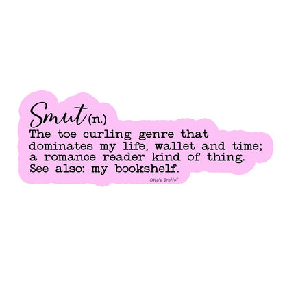 Smut Genre Definition Sticker - Romance Novel Lover Vinyl Decal - Bookshelf Humor Accessory - E-Reader Decor - Reader Gift Idea