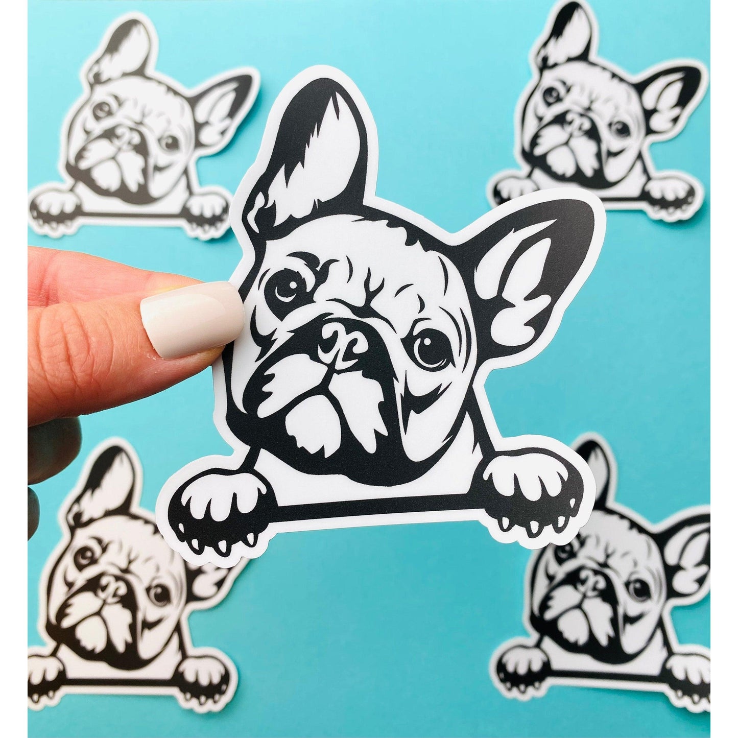 French Bulldog Sticker Black & White Frenchie