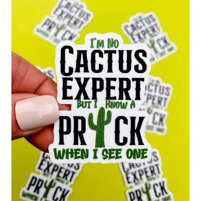 I'm No Cactus Expert Sticker I Know A Prick When I See One Sarcastic Sticker for Women Southwest Humor Western Stickers