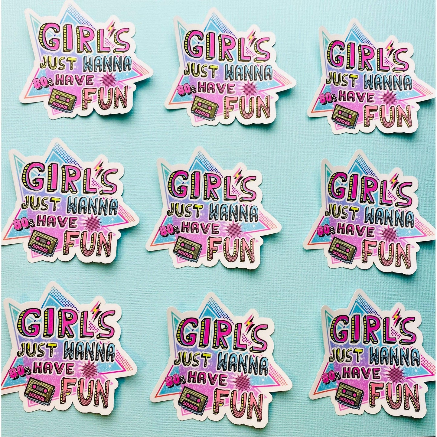 Girls Eighties Vintage Look Sticker Girls Fun 1980s 80s Aesthetic Stickers