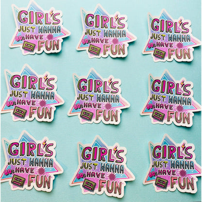 Girls Eighties Vintage Look Sticker Girls Fun 1980s 80s Aesthetic Stickers