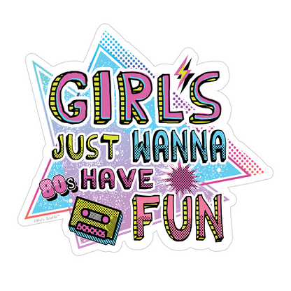 Girls Eighties Vintage Look Sticker Girls Fun 1980s 80s Aesthetic Stickers
