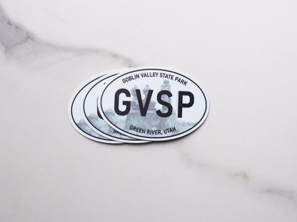 Goblin Valley Utah White Oval Bumper Sticker