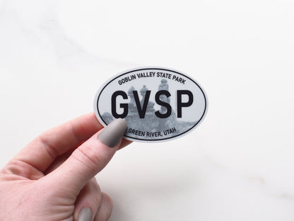 Goblin Valley Utah White Oval Bumper Sticker