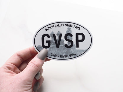 Goblin Valley Utah White Oval Bumper Sticker