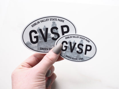 Goblin Valley Utah White Oval Bumper Sticker