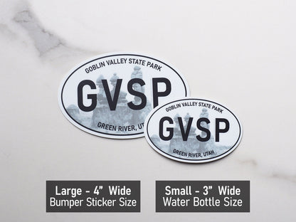 Goblin Valley Utah White Oval Bumper Sticker
