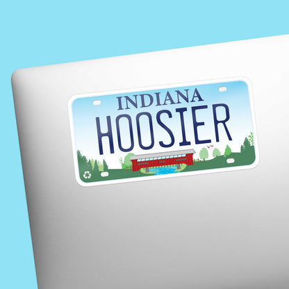 Hoosier Indiana License Plate Sticker