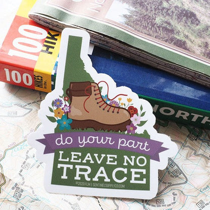 Leave No Trace Idaho Hiking Boot Sticker