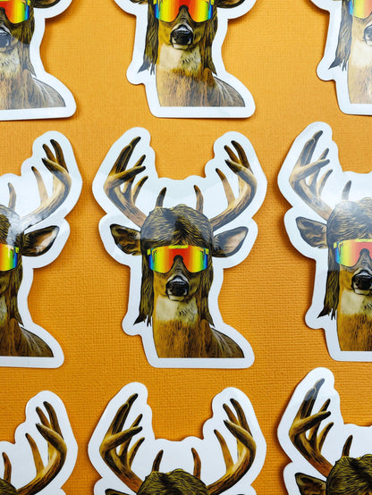 Funny Deer With a Mullet Sticker