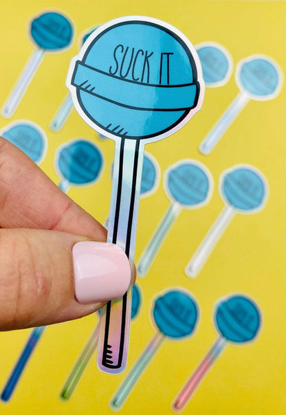Suck It! Funny Sucker Sticker for Car, Hologram Candy Sticker, Suck It Candy Sticker, Funny Sticker Adult Humor, Gag Gift Sticker