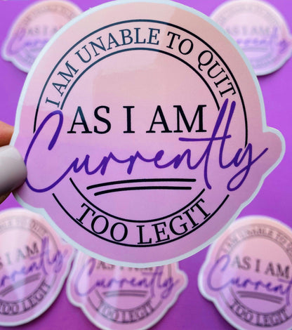 Unable to Quit Gym Sticker