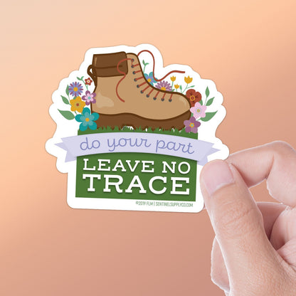 Leave No Trace Hiking Boot Nature Sticker