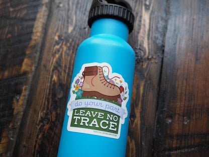 Leave No Trace Hiking Boot Nature Sticker