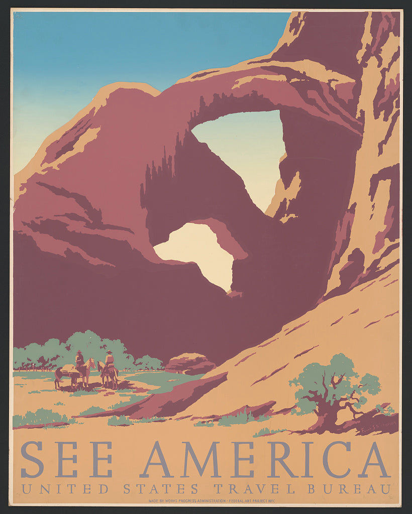 See America — 1930s WPA poster, public domain from Library of Congress