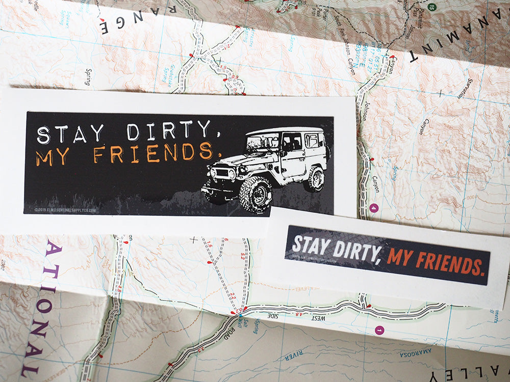 Stay Dirty My Friends - Tire Track Mini Sticker