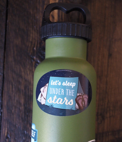Let's Sleep Under the Stars Bigfoot Sticker