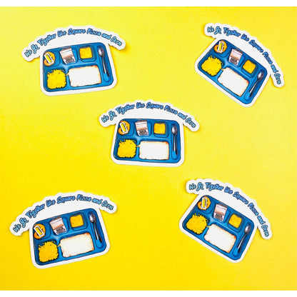 80s and 90s School Lunch Square Pizza Sticker