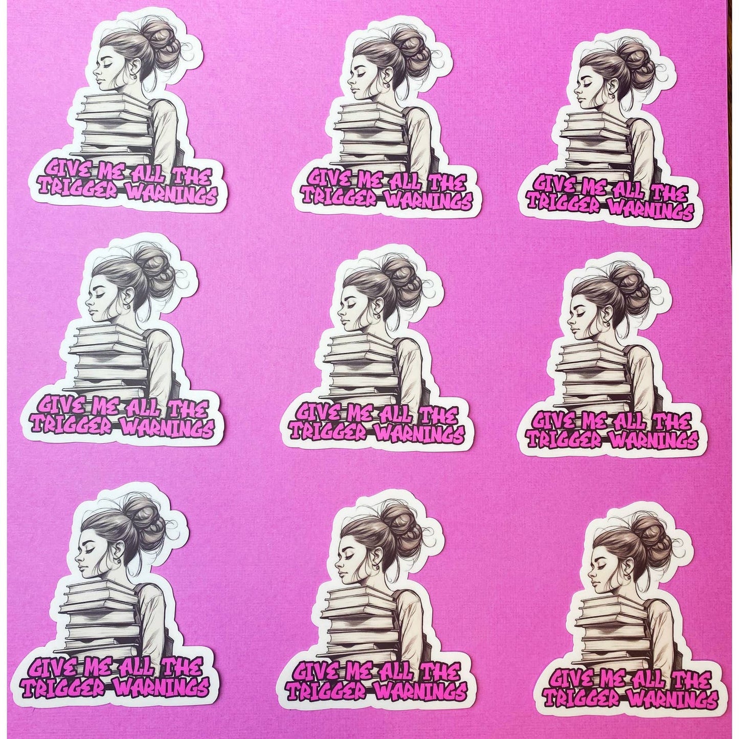 Trigger Warning Sticker for Book Lovers - Unfiltered Reading Sticker for Raw Literary Lovers