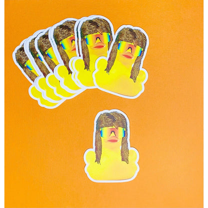 Duck With A Mullet Sticker