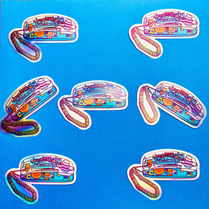 90s Holographic Clear Phone Sticker