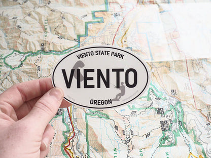 Viento State Park Oregon White Oval Bumper Sticker