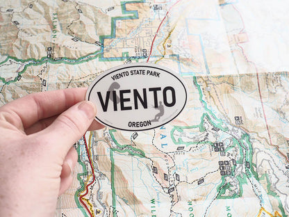 Viento State Park Oregon White Oval Bumper Sticker